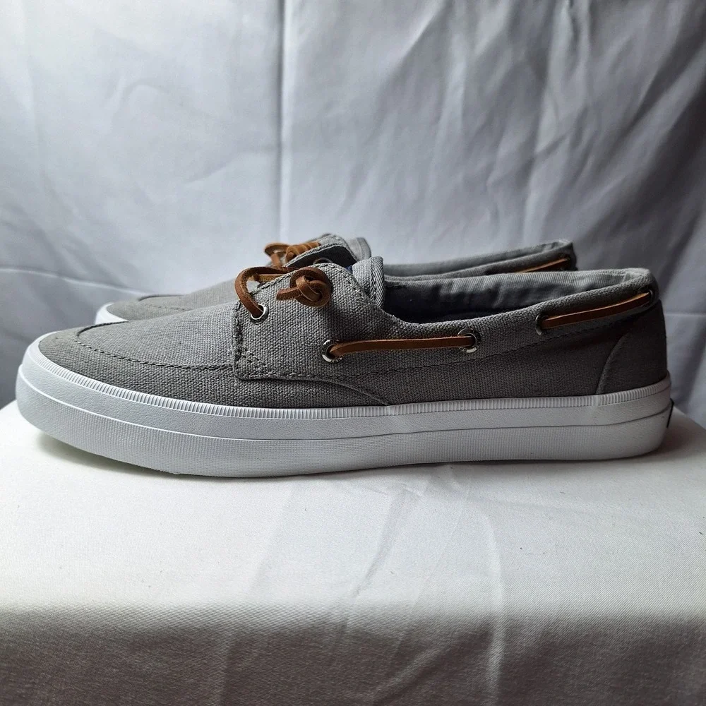 SPERRY Top-Sider Crest Vibe Boat Shoe Womens Sz 9 Gray Brown Leather Lace NWOB